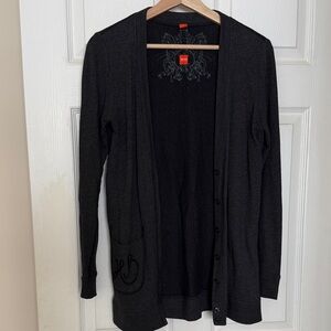 Hugo Boss Charcoal Cardigan Sweater